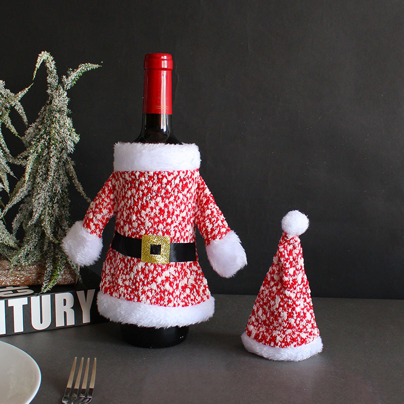 Wholesale  Christmas Decorations  Clothes Hats Wine Bottle Set  Decorations