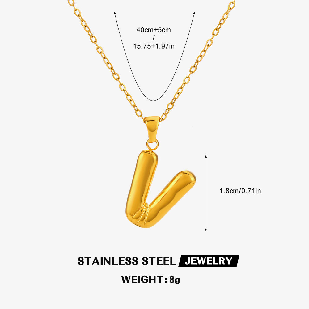 Wholesale stainless steel 26 letter necklace