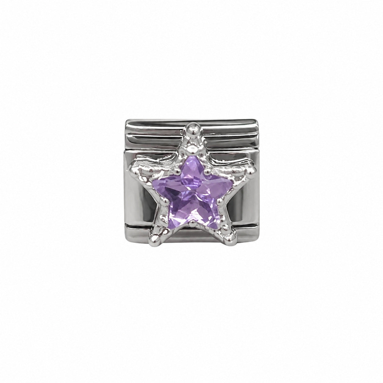 Wholesale Chic Stainless Steel Fashion Bracelet with Purple Crystal Butterfly Star Moon Design Boutique Resale