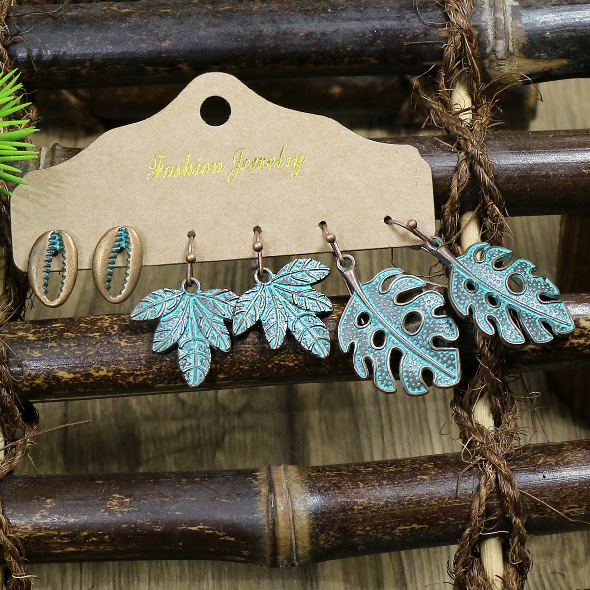 Wholesale Retro Ethnic Style Ocean Style Holiday Starfish Shell Earrings Set Vintage Earrings ACC-ES-HanH018