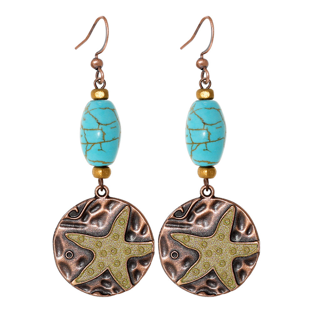 Wholesale Bohemian Geometric Tassel Earrings Set - Zinc Alloy Hollow Cloisonné - Fashion Accessory for Gift or Resale