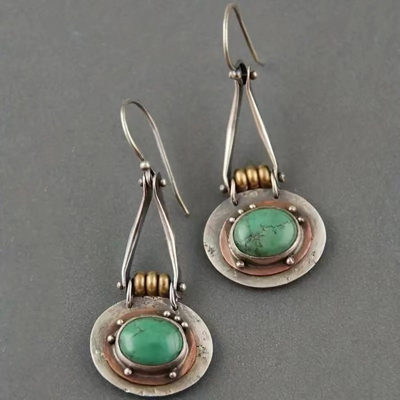 Wholesale Turquoise Double Color Earrings