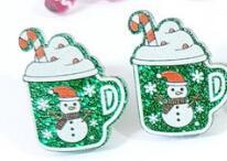 Wholesale Christmas Tree Rainbow Sloth Dinosaur Gingerbread Man Acrylic Earrings ACC-ES-XP026