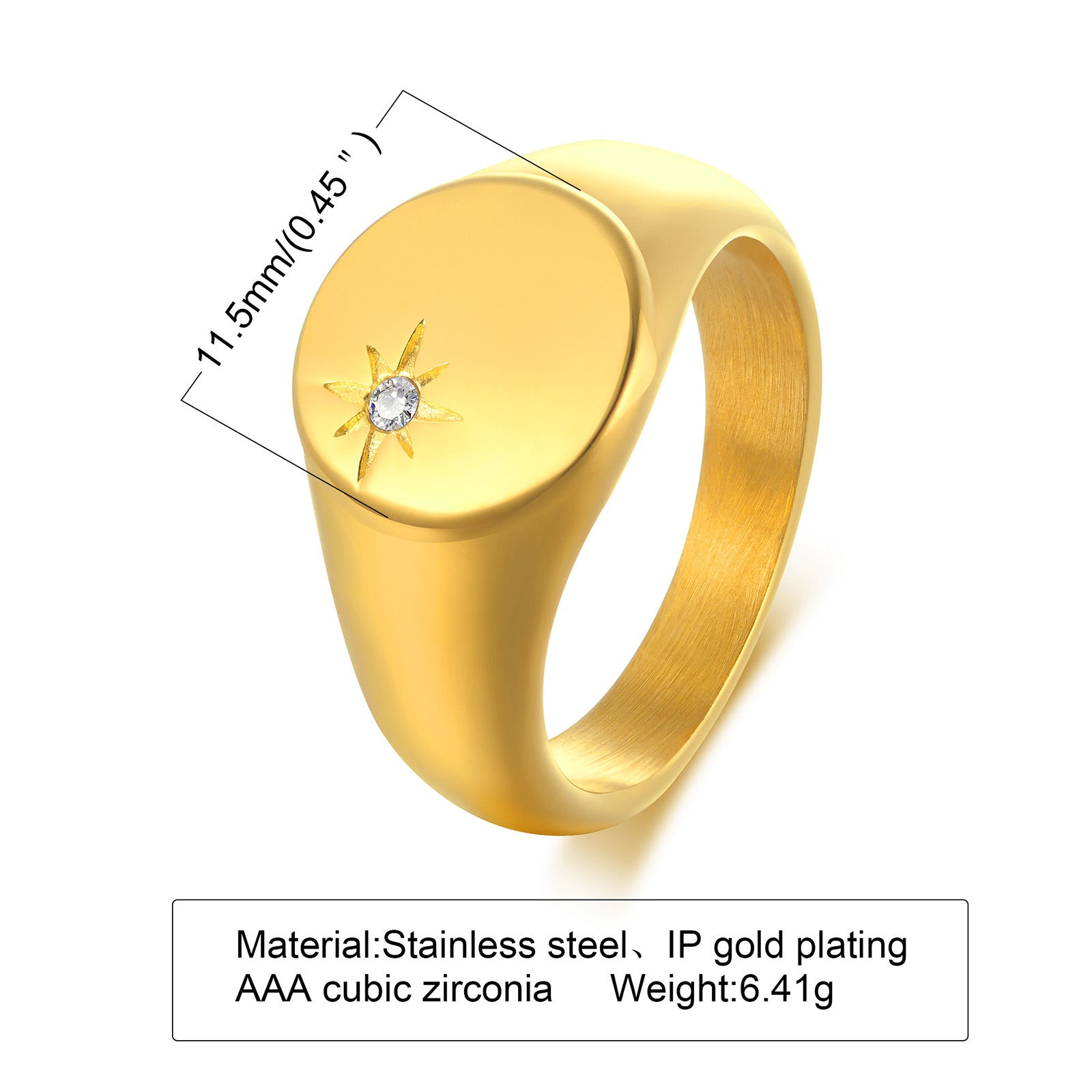 Wholesale Stainless Steel Zircon Ring Gold Heart Shape Ring ACC-RS-HuaLanXin004