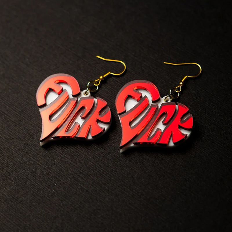 Wholesale  funny heart acrylic earrings