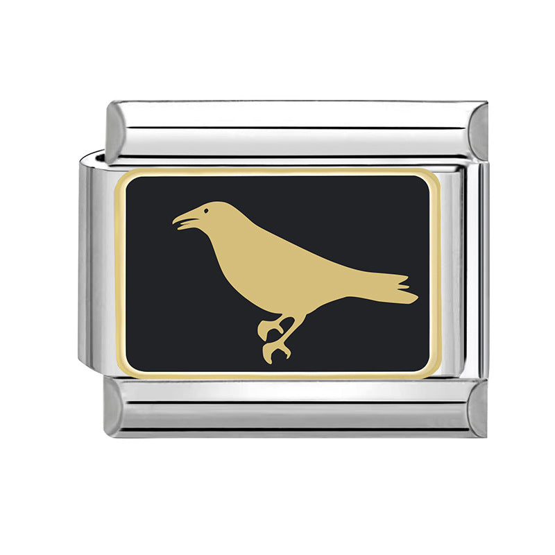 Wholesale Italian Charm Bracelet 9mm DIY Splicing Black Halloween Series Stainless Steel Composable Bracelet