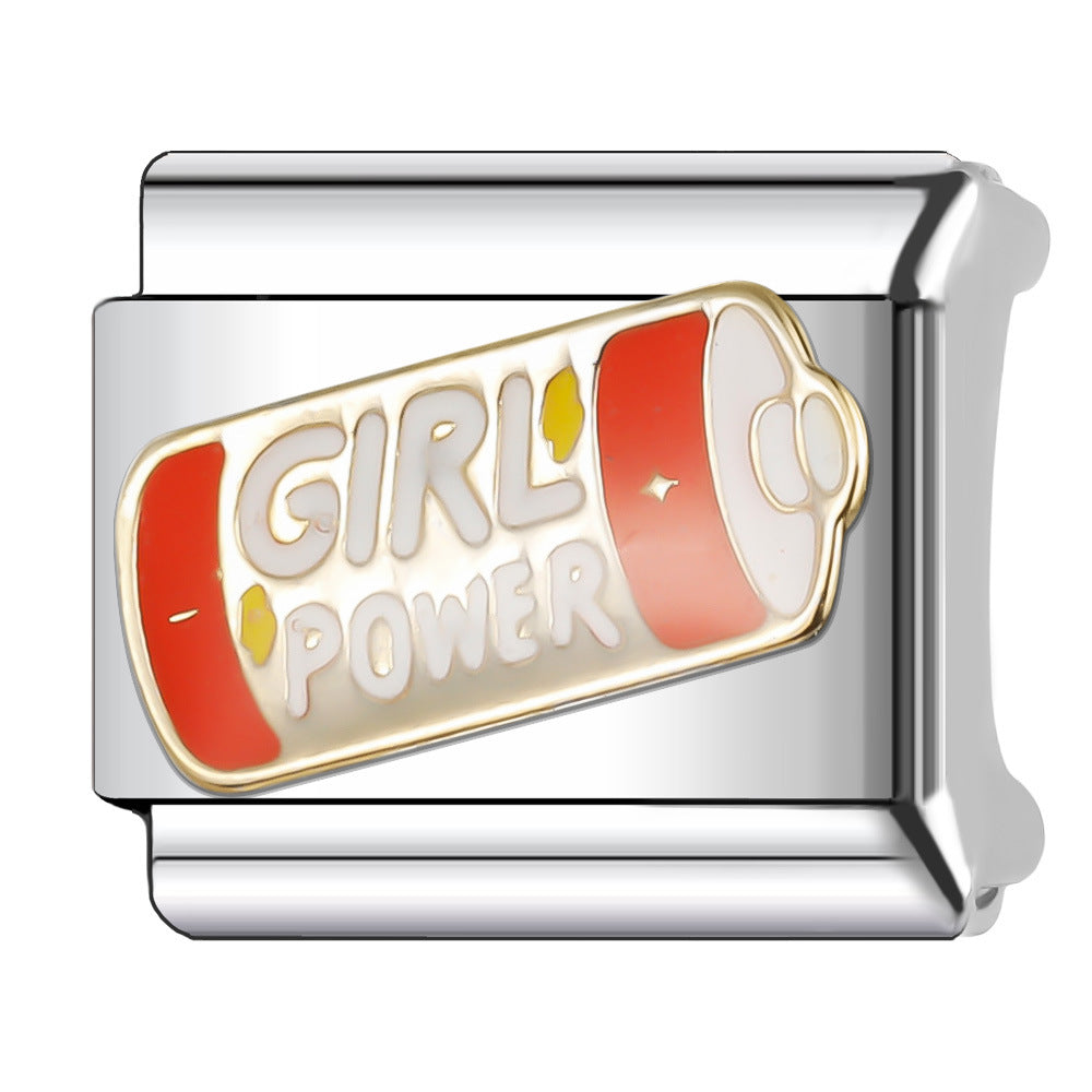 Wholesale Italian Charm Bracelet 9mm DIY Splicing Stainless Steel Wedding Couple Anniversary Cartoon Composable Bracelet