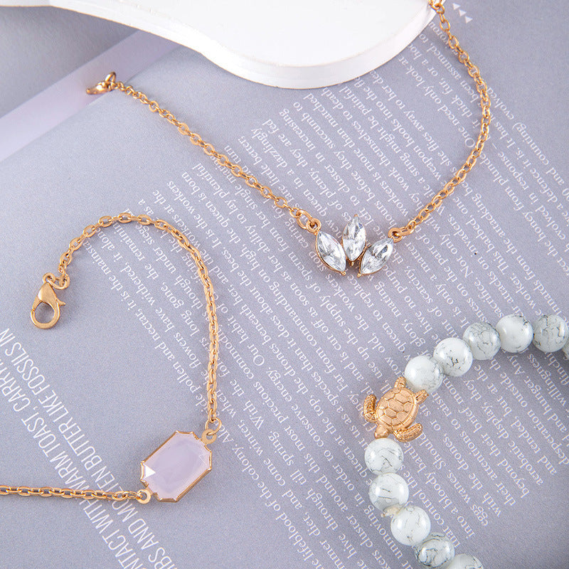 Wholesale Vintage Turtle Tassel Beads Alloy Bracelet Set ACC-BT-YongGe001