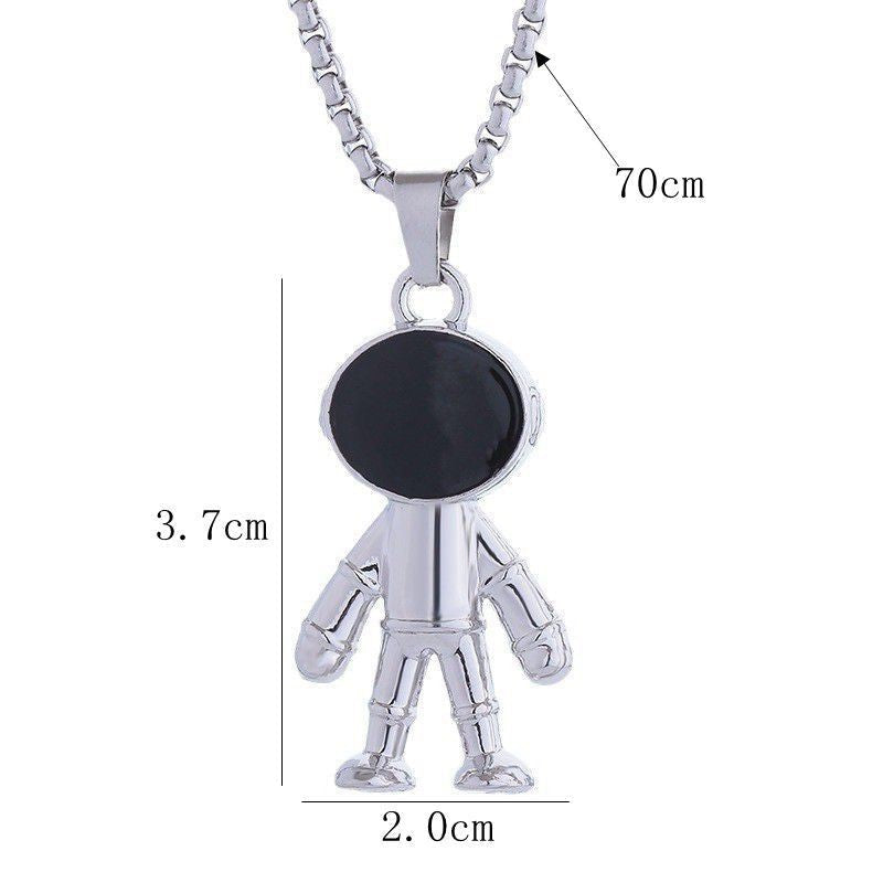Wholesale titanium steel cute diamond Bear hip hop long sweater chain necklaces