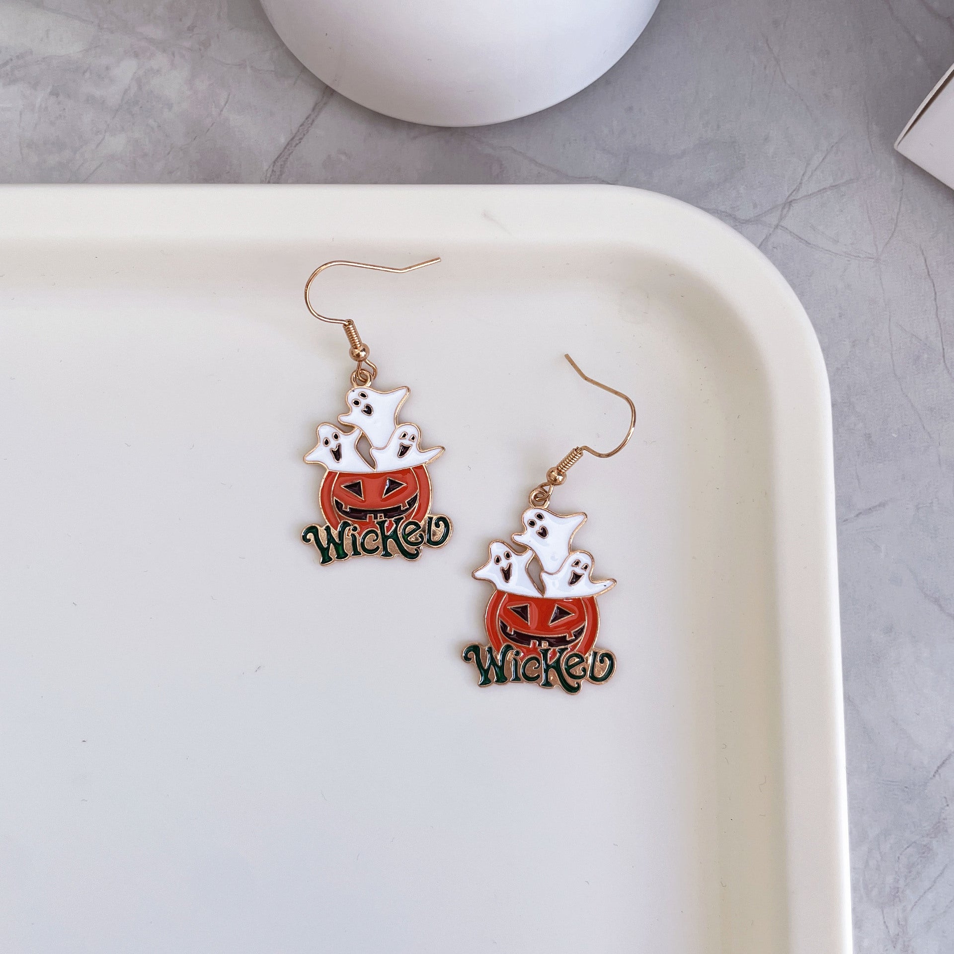 Wholesale  ghost pumpkin skull cartoon bat earrings