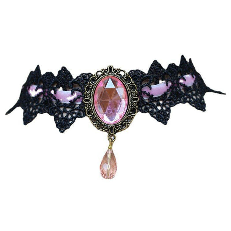 Wholesale Gothic Vintage Punk Lace Choker Necklace Alloy Jewelry Accessory Gift