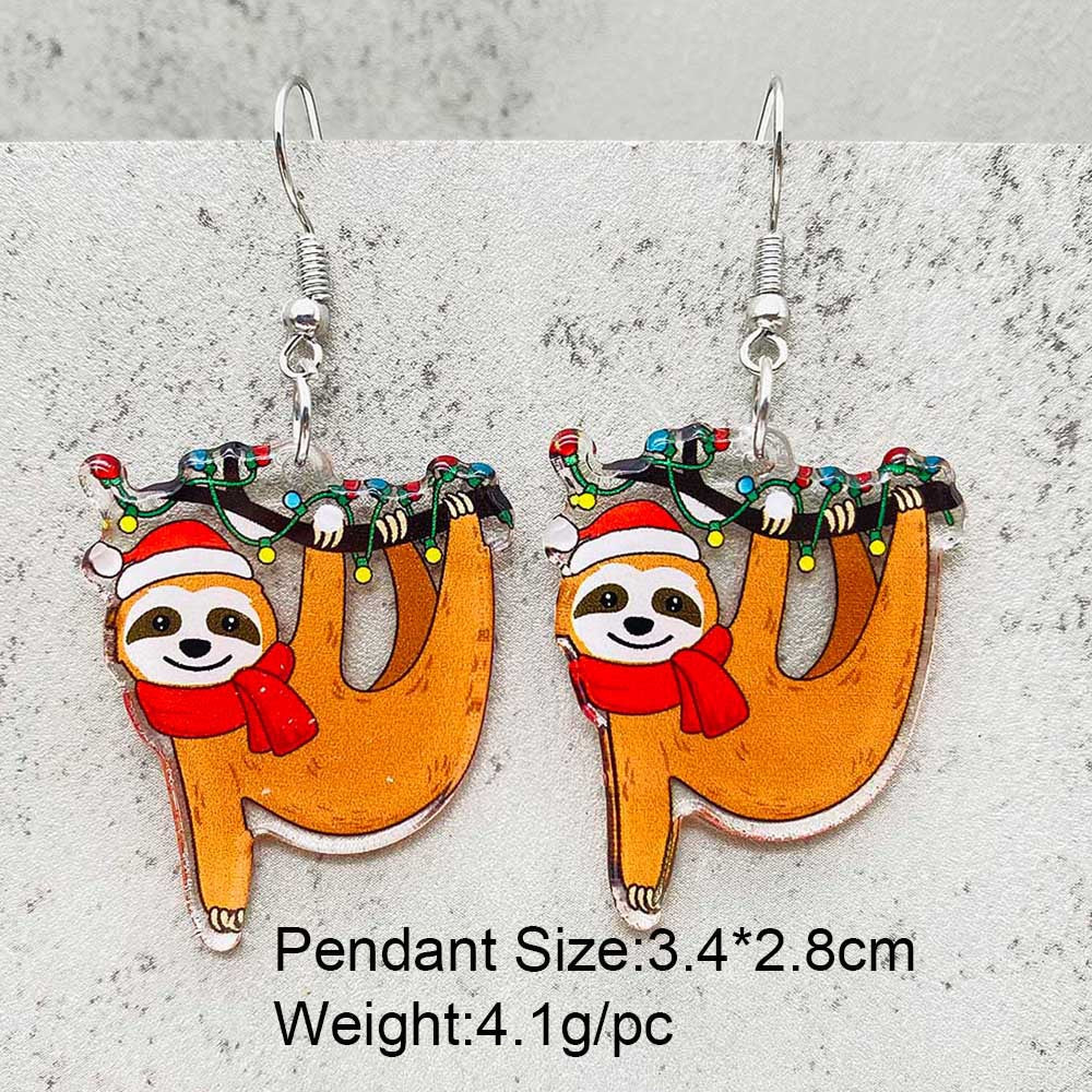 Wholesale Christmas Acrylic Lights Santa Hat Cat Earrings ACC-ES-ChenY090