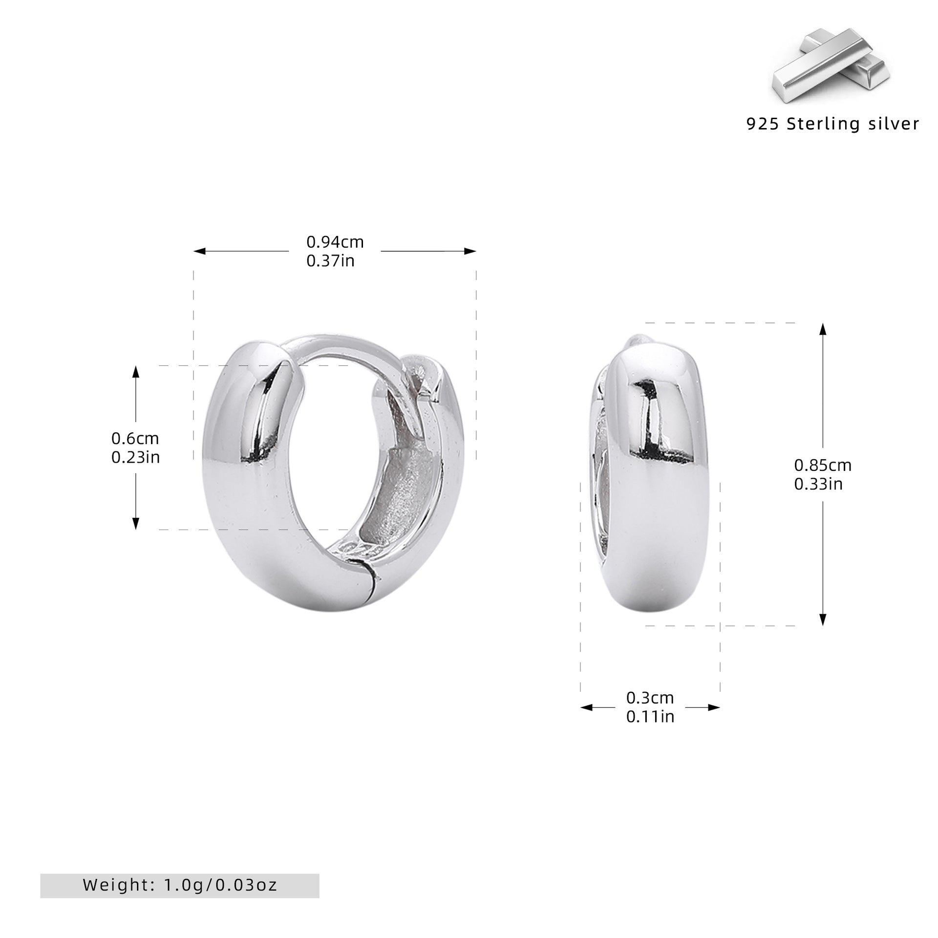 Wholesale  S925 Sterling Silve Light Luxury  Popular Simple Hollow Tube Earrings