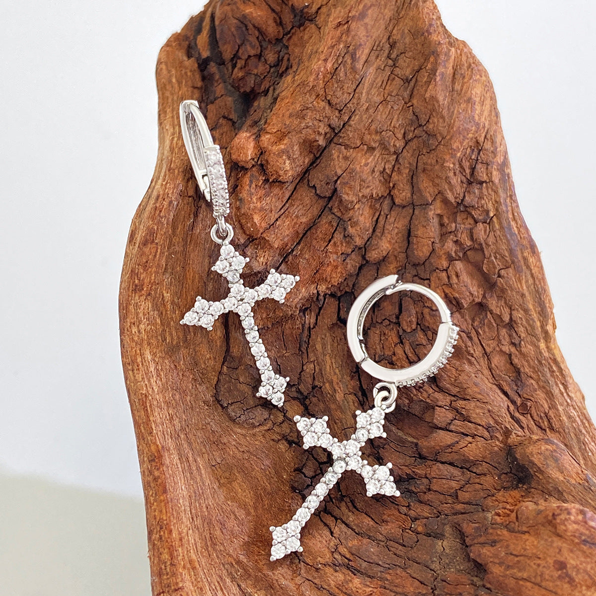 Wholesale Cross Gold-plated Zirconium Light Luxury Earrings ACC-ES-MY029