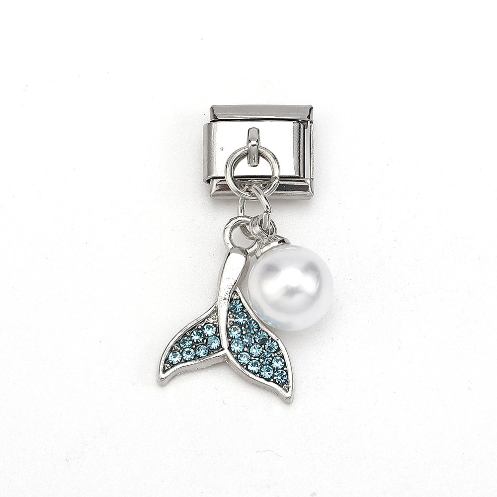 Wholesale 5pcs Italian Charm Bracelet 9mm DIY Splicing Colorful Pendant Stainless Steel Composable Bracelet