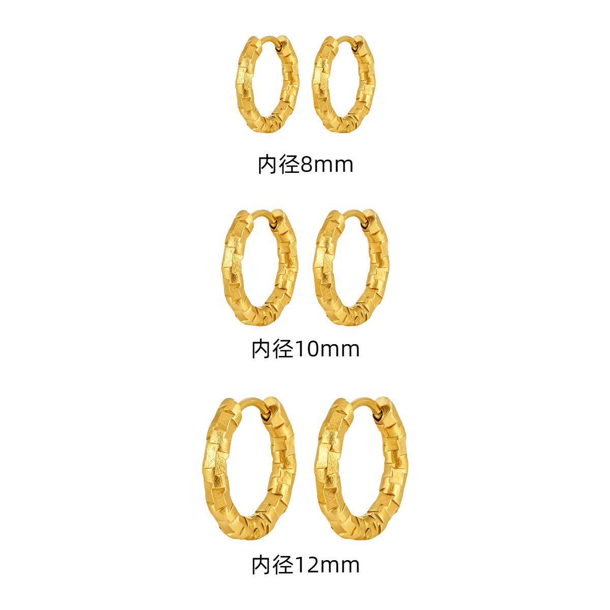 Wholesale 2PCS Titanium steel earrings plated with 18K gold