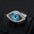 Wholesale  stainless steel gold-plated diamond Blue Angel eye hip hop ring