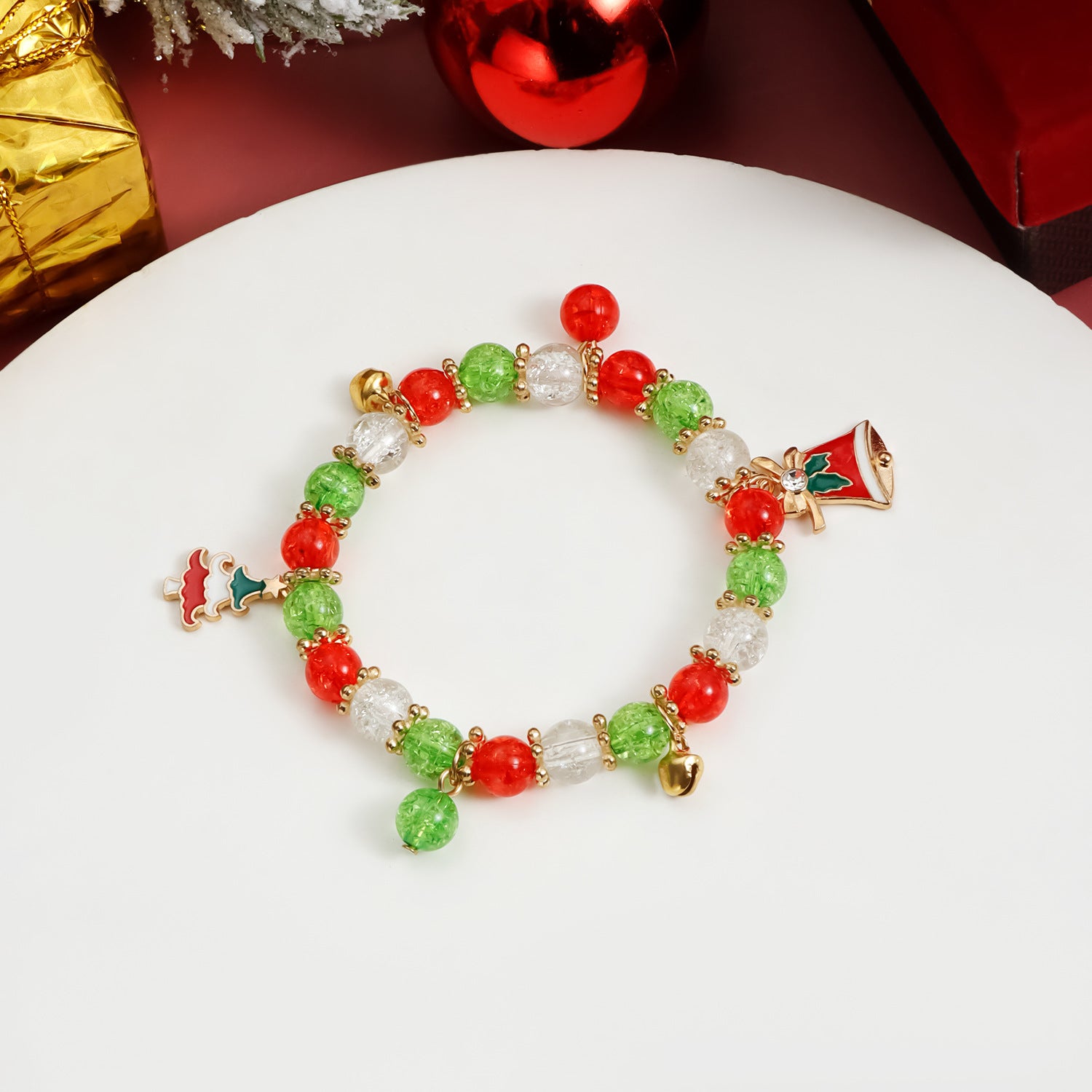 Wholesale Metal Bell Christmas Hat Bracelet