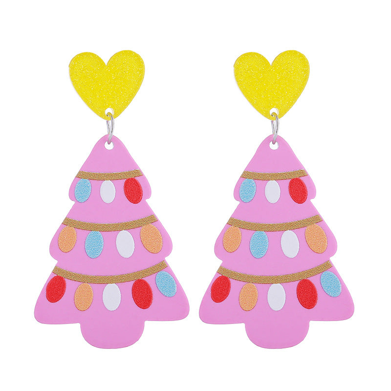 Wholesale New Year Christmas Tree  Acrylic Earrings