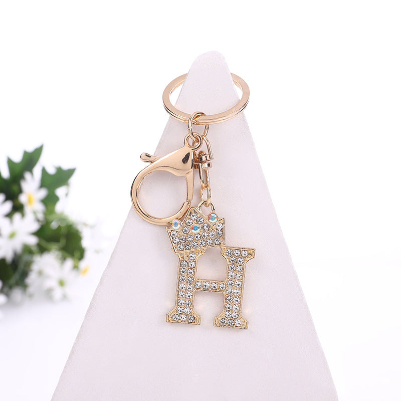Wholesale Zinc Alloy Rhinestone Letter Keychain ACC-KC-YuanFei003