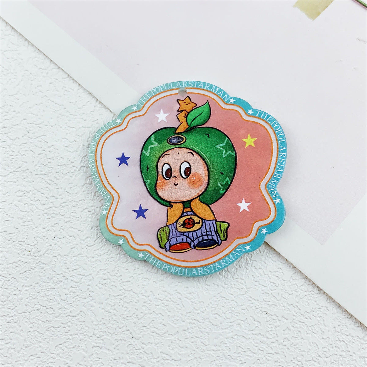 Wholesale Acrylic Flatback Double-Sided Printed Cartoon DlY Keychain Badge Reels Pendant Accessories