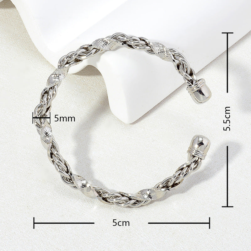 Wholesale Twist Frosted Open Bracelet ACC-BT-MoCai001