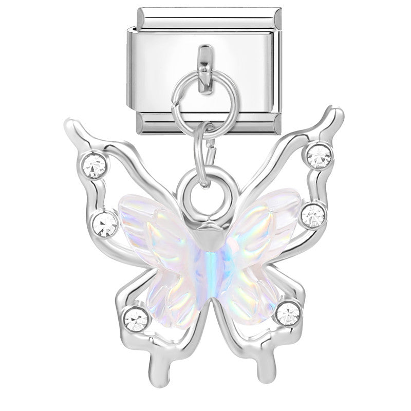 Wholesale Italian Charm Bracelet 9mm DIY Splicing Removable Titanium Steel  Love Bow Composable Bracelet