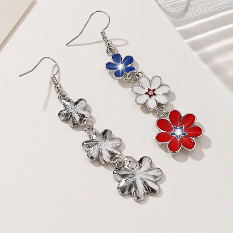 Wholesale  Multicolor Flower Oil Drop Flower Earrings