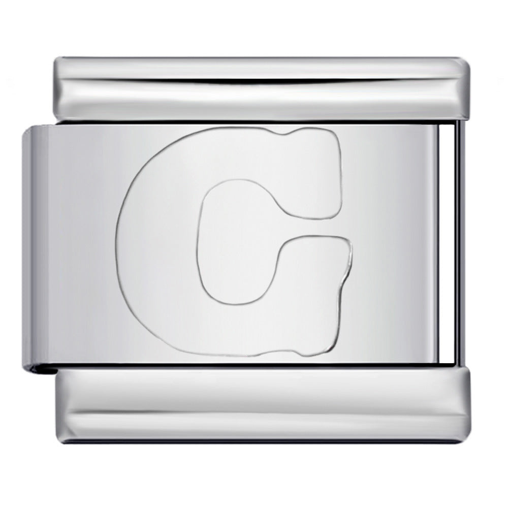 Wholesale Italian Charm Bracelet 9mm DIY Splicing Removable English Letters Stainless Steel Composable Bracelet