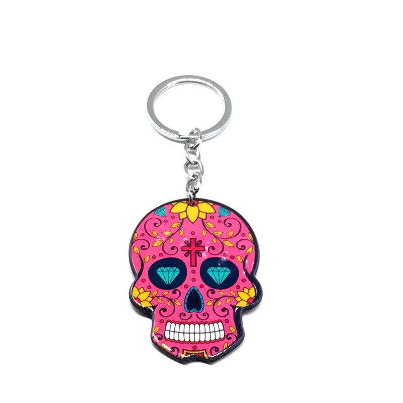 Wholesale Halloween Colorful Acrylic Skull Keychains ACC-KC-Yiyan002