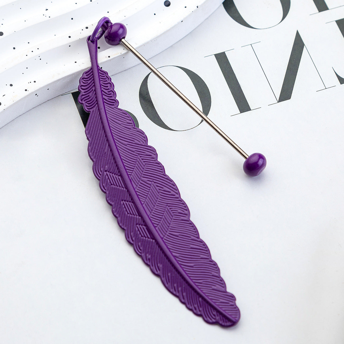 Wholesale Beadable Bar Feather Bookmark DIY Beaded Bookmark ACC-BM-HuaH002