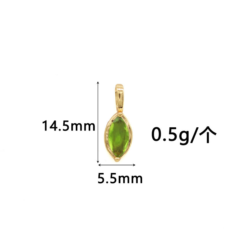 Wholesale Copper Gold-Plated Color-Preserving Pendant with Colorful Zircon Marquise
