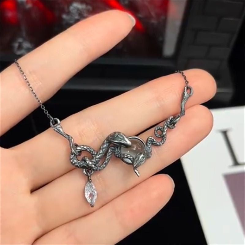 Wholesale Double Snake Play Beads Retro Old Necklace