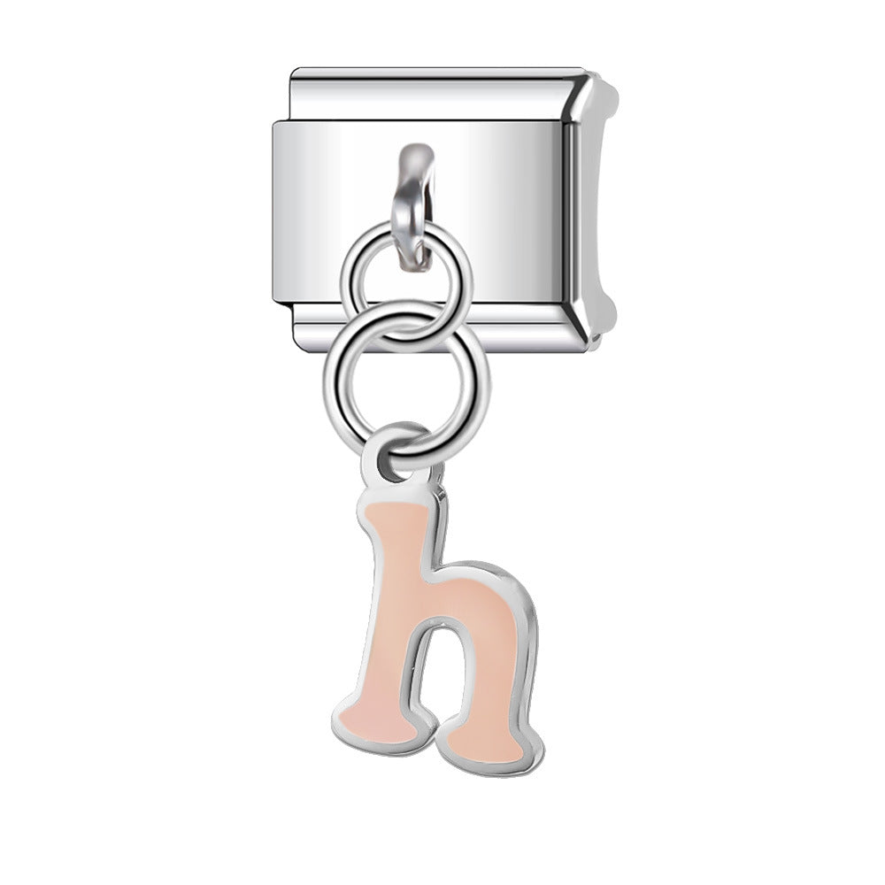 Wholesale Italian Charm Bracelet 9mm DIY Splicing English Letter Name Pendant Stainless Steel Composable Bracelet