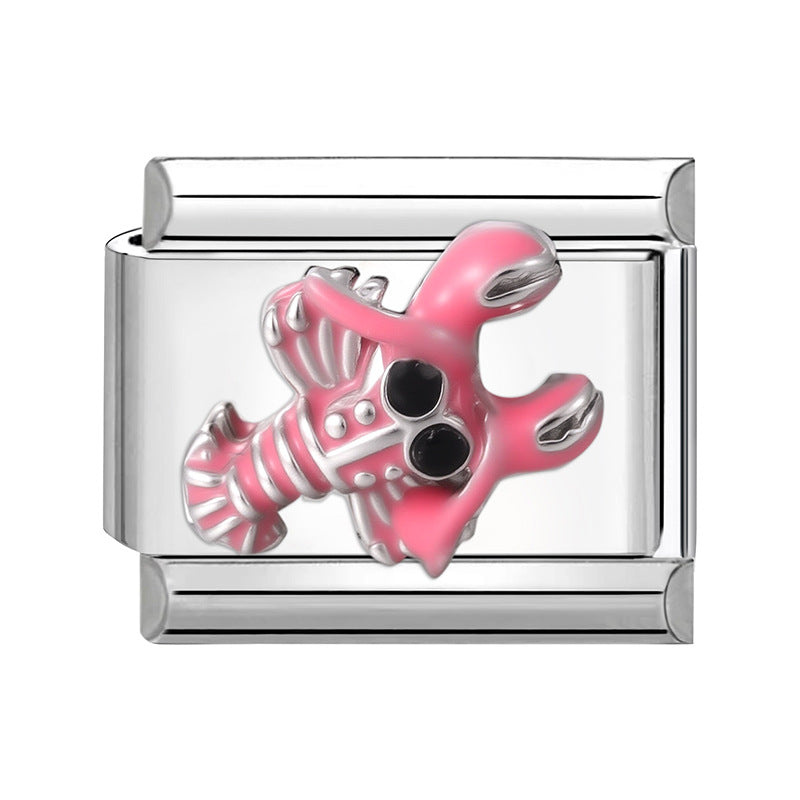 Wholesale 9mm Italian Charm Starter Bracelets DIY Flower Series Stainless Steel Composable Bracelet