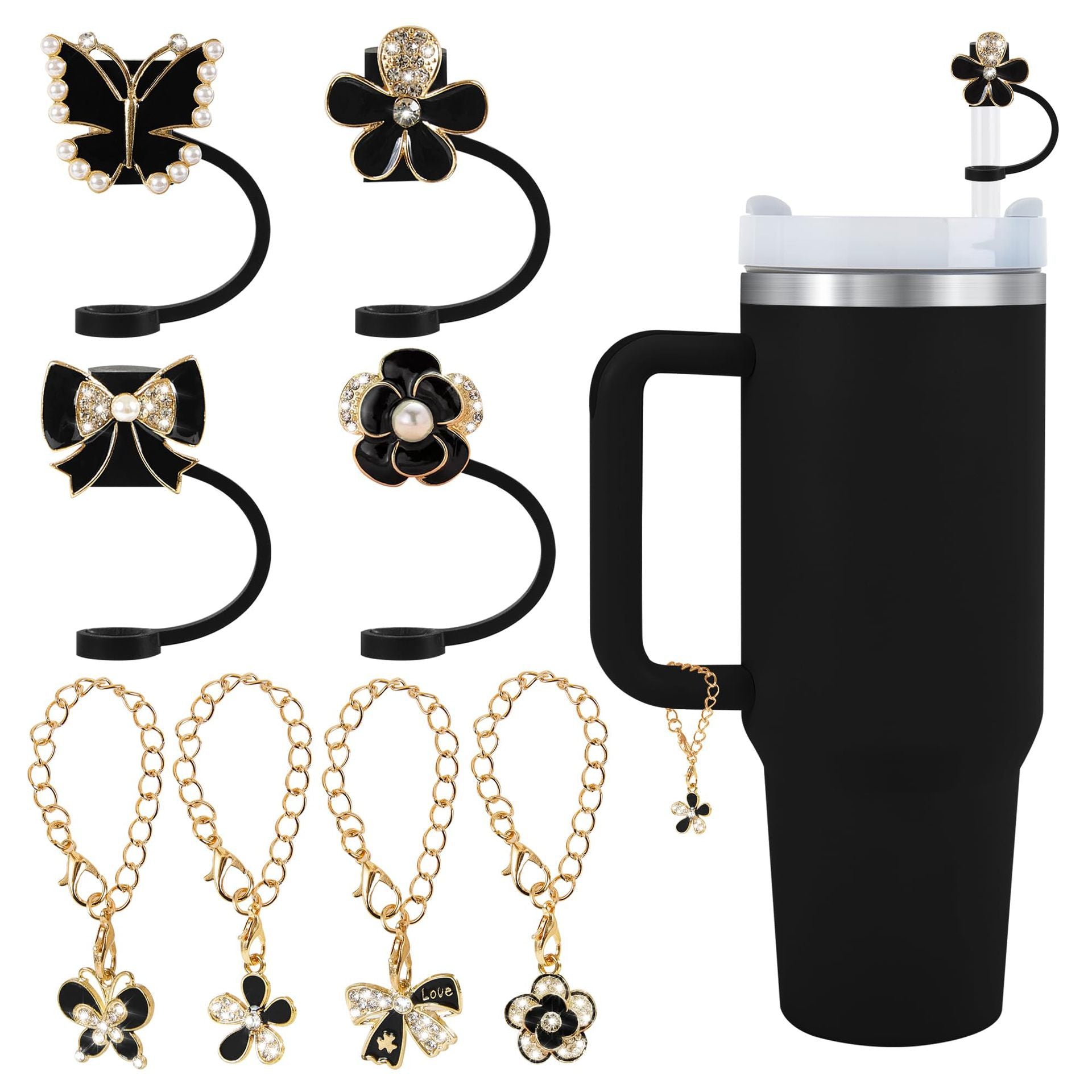 Wholesale  Diamond Bow 10mm PVC Soft Straw Tube Cap