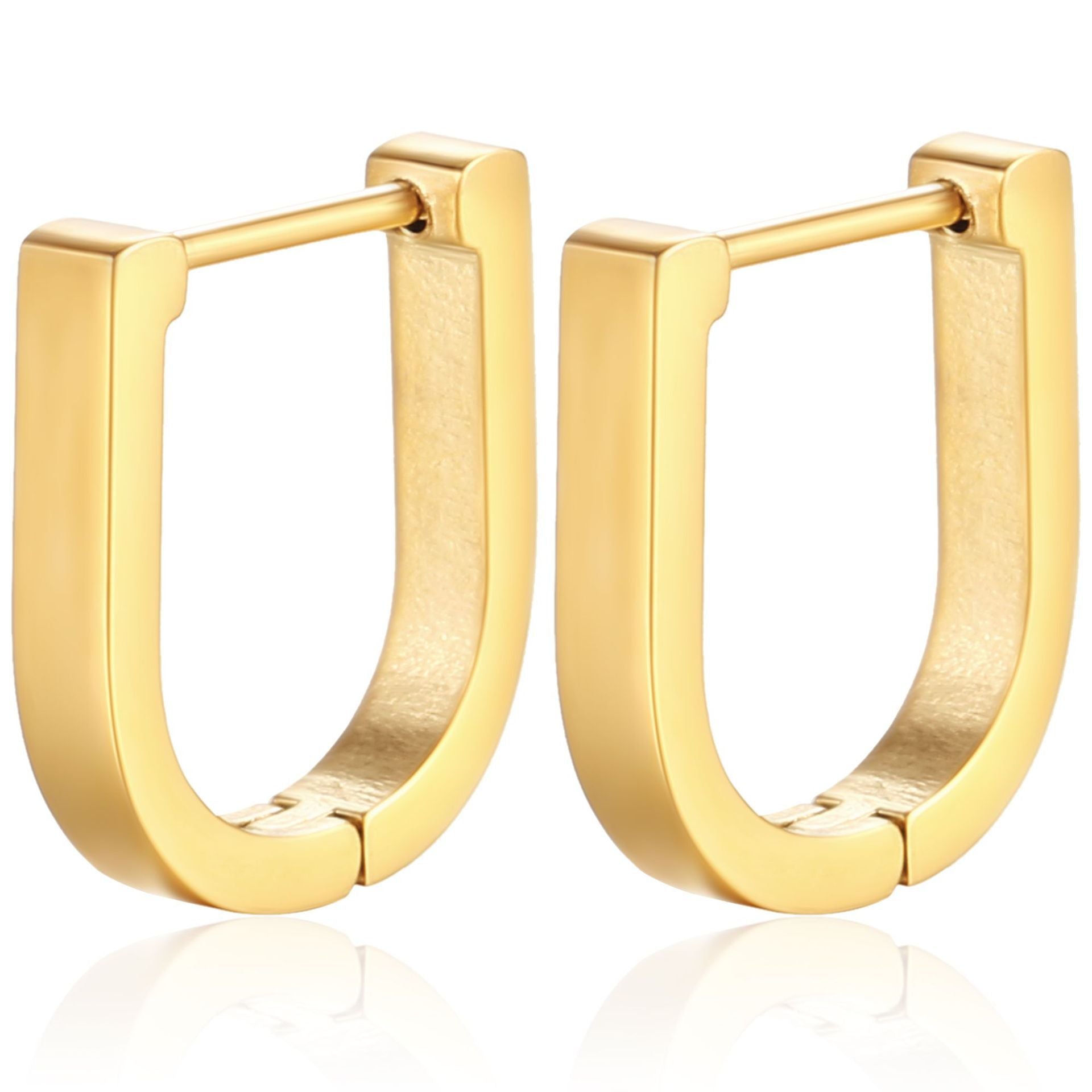 Wholesale Trendy Stainless Steel Geometric Ear Cuffs Unisex Electroplated Steel Tone Jewelry Accessory