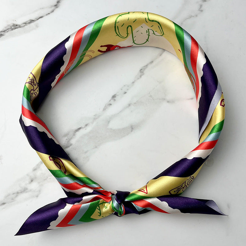 Wholesale silk scarf Western Denim  American element square scarf