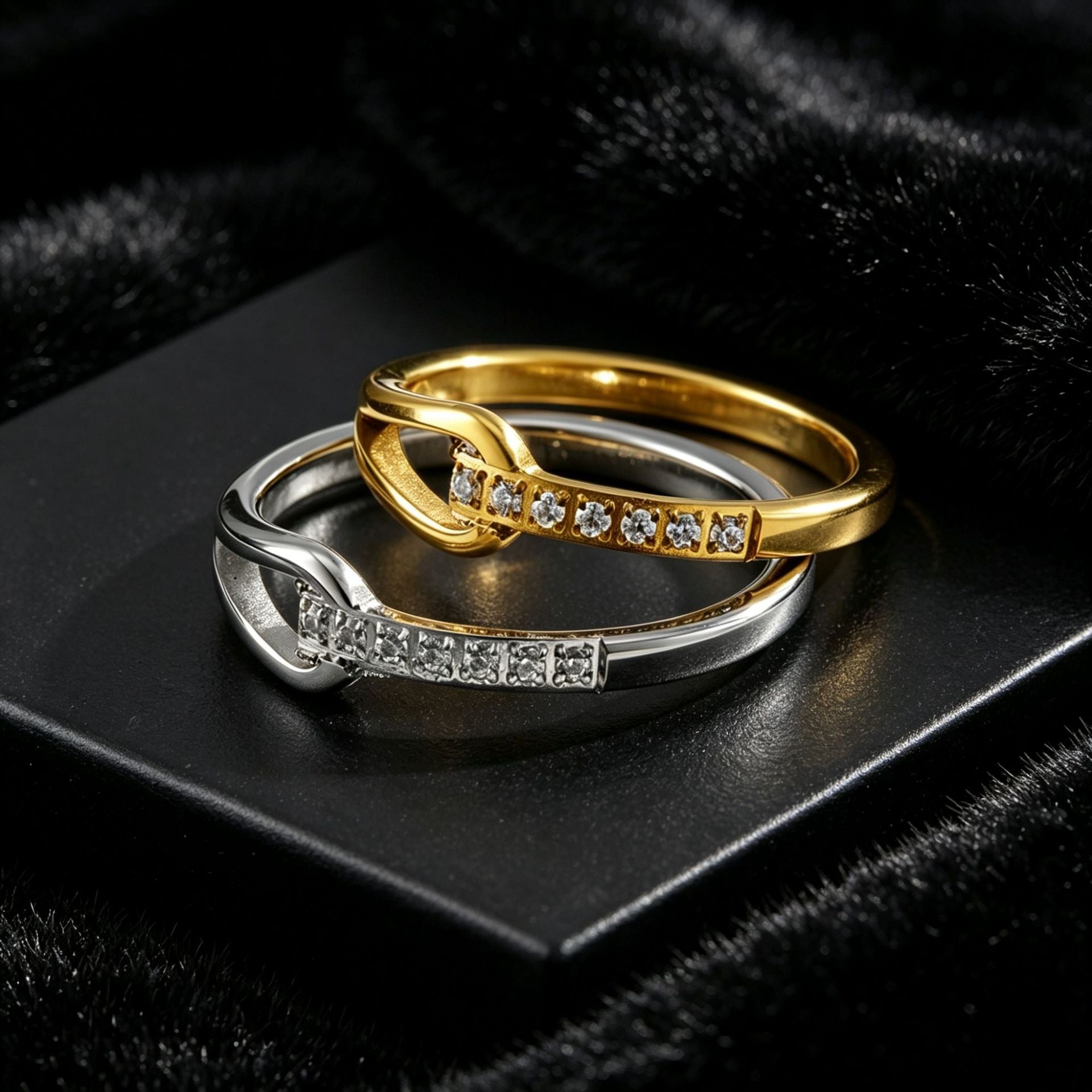 Wholesale Modern Geometric U-Shape Gold Plated Natural Zircon Ring - Fashion Accessory for Resale