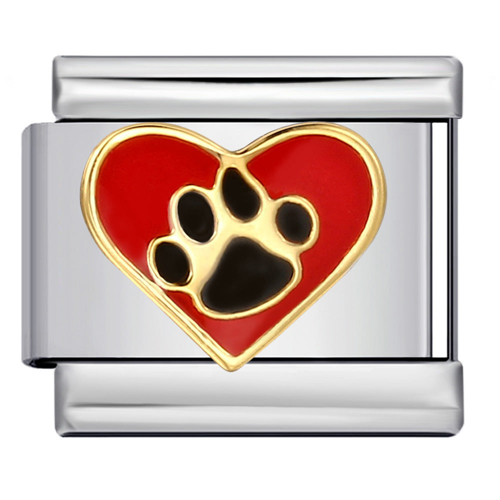 Wholesale Italian Charm Bracelet 9mm DIY Classic cute bear  Creative Stainless Steel Composable Bracelet