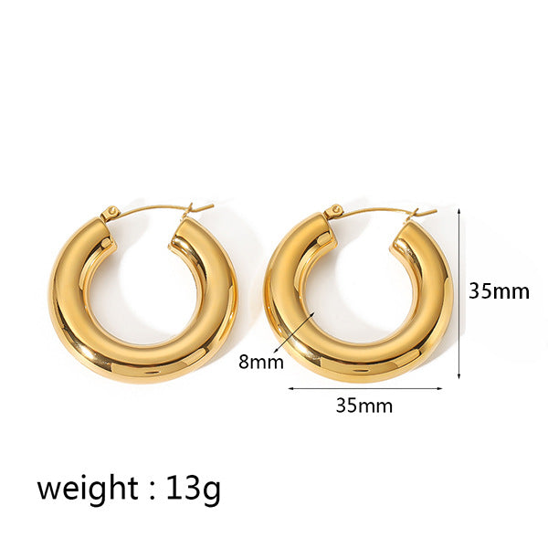 Wholesale 18K gold stainless steel titanium steel openwork earrings