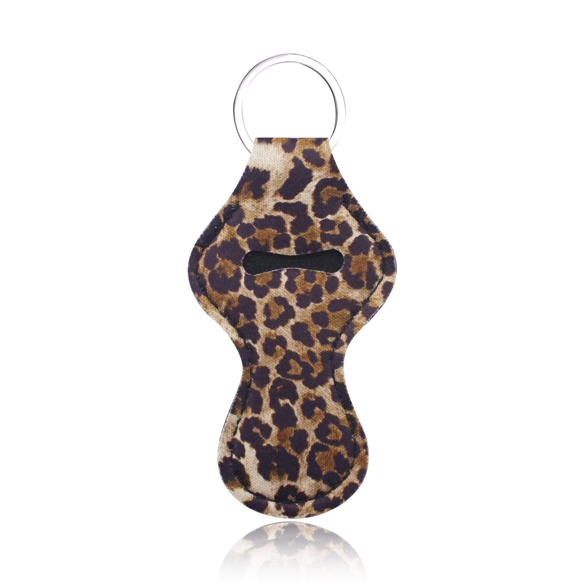 Wholesale Leopard Print Marble Lipstick Pouch Fabric Keychain