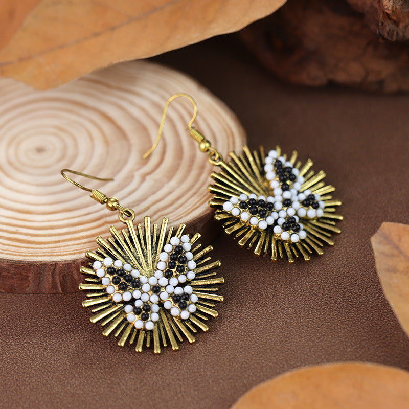 Wholesale Bohemian ethnic style heart-shaped ear hooks