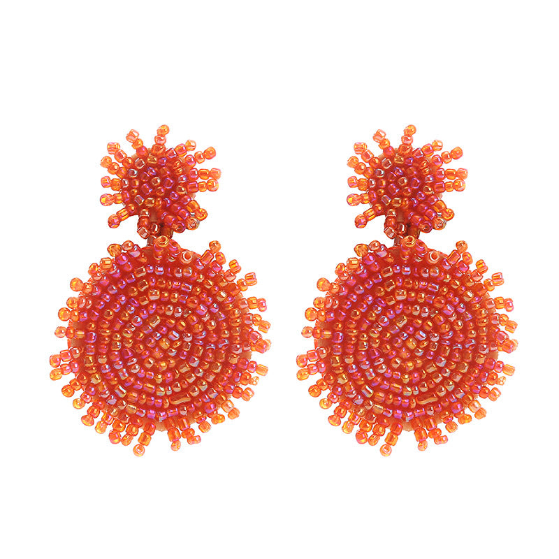 Wholesale Bohemian Colorful Rice Bead Earrings  ACC-ES-CT044