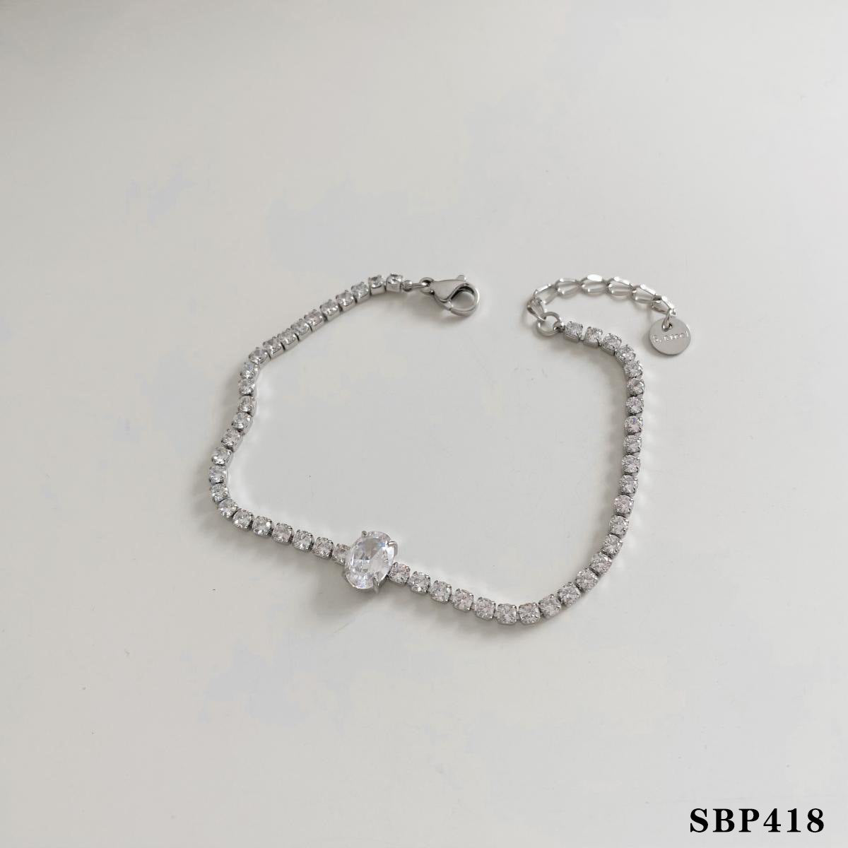 Wholesale Simple Style Stacked Bracelet Combination suit Stainless Steel Zircon Jewelry
