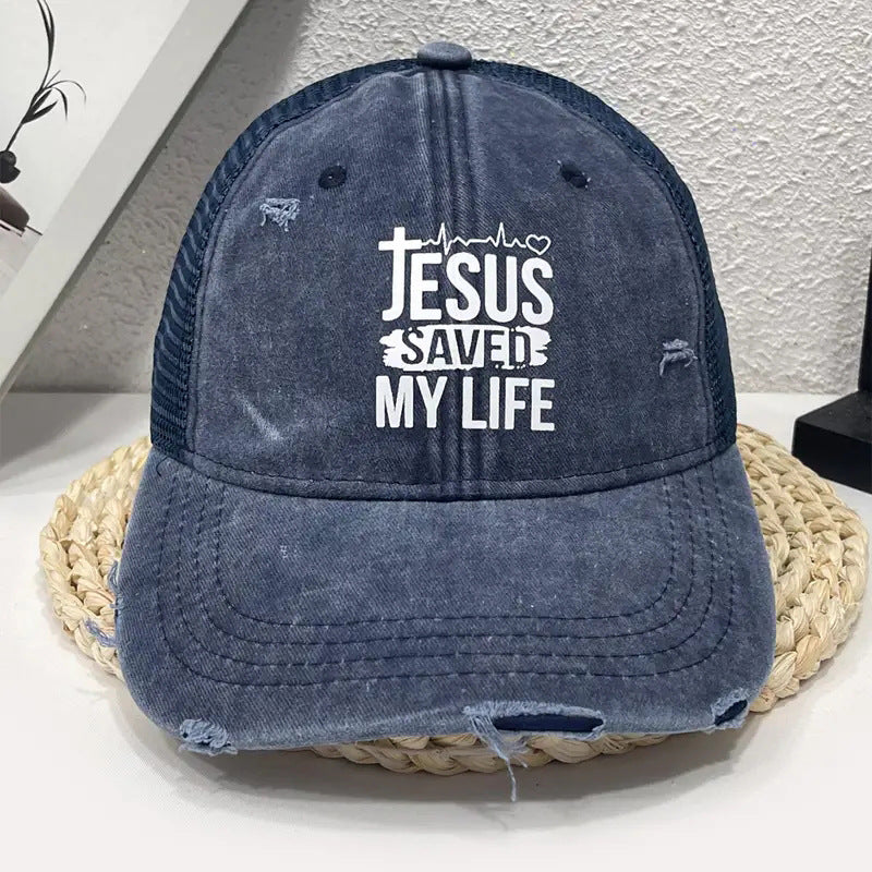Wholesale JESUS SAVED MY LIFE Printed Cotton Baseball Caps ACC-HT-TangQiu010