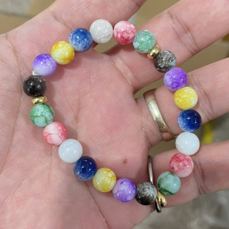 Wholesale Natural Volcanic Stone Colorful Bracelet Agate Stone Bracelet ACC-BT-LR002