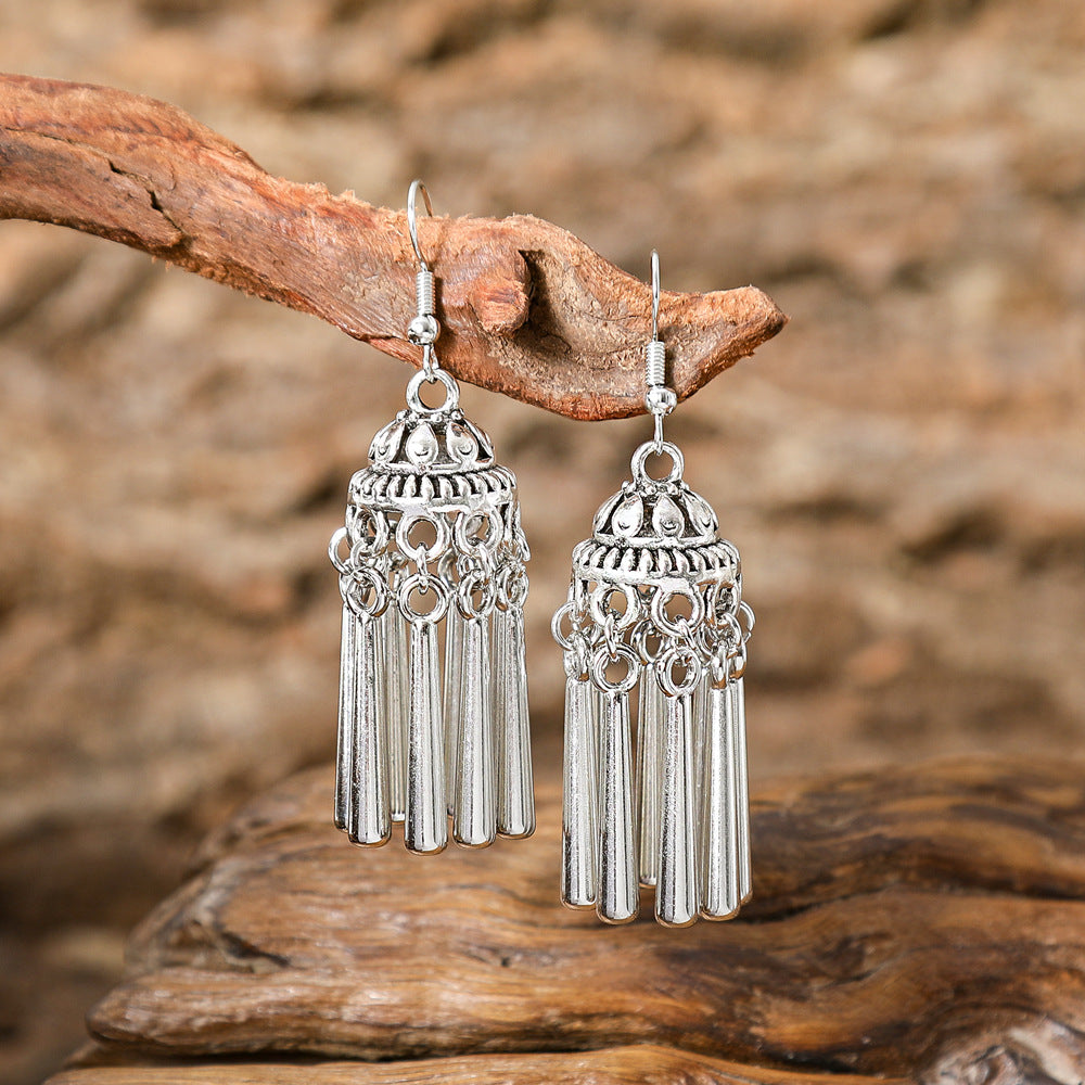 Wholesale Ethnic Peacock Leaf Baroque Earrings Alloy Fashion Jewelry Accessory Party Gift