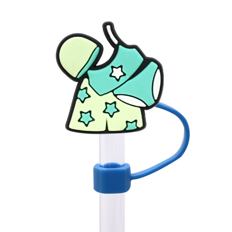 Wholesale Random 100pcs Swimming Necklace Straw Cover 10MM Straw Tube Cap