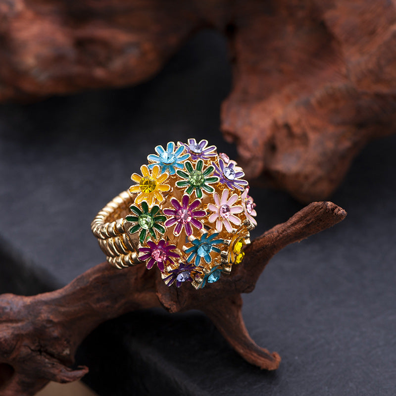 Wholesale Electroplated Alloy Vintage  Cluster Ring